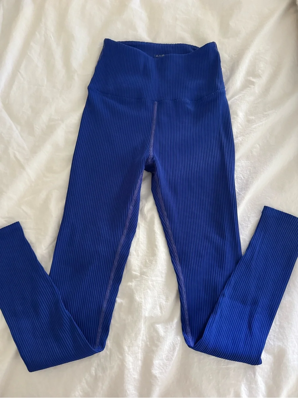 Carbon38 Ribbed High-Rise Leggings in Cobalt Blue - Picture 2 of 4